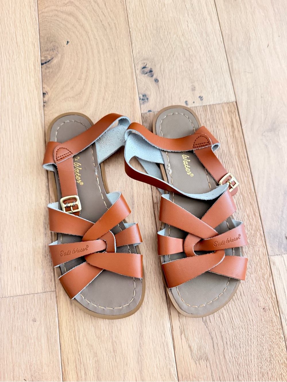 Salt Water Sandals by Hoy Kids Brown/Tan Strappy Sandals